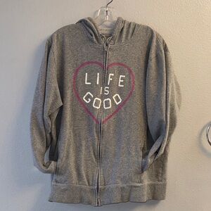 Life Is Good Kids Gray Zip-Up Hoodie